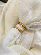 Premium AD Stone Toe Rings-Swirl-White Stone -G10009